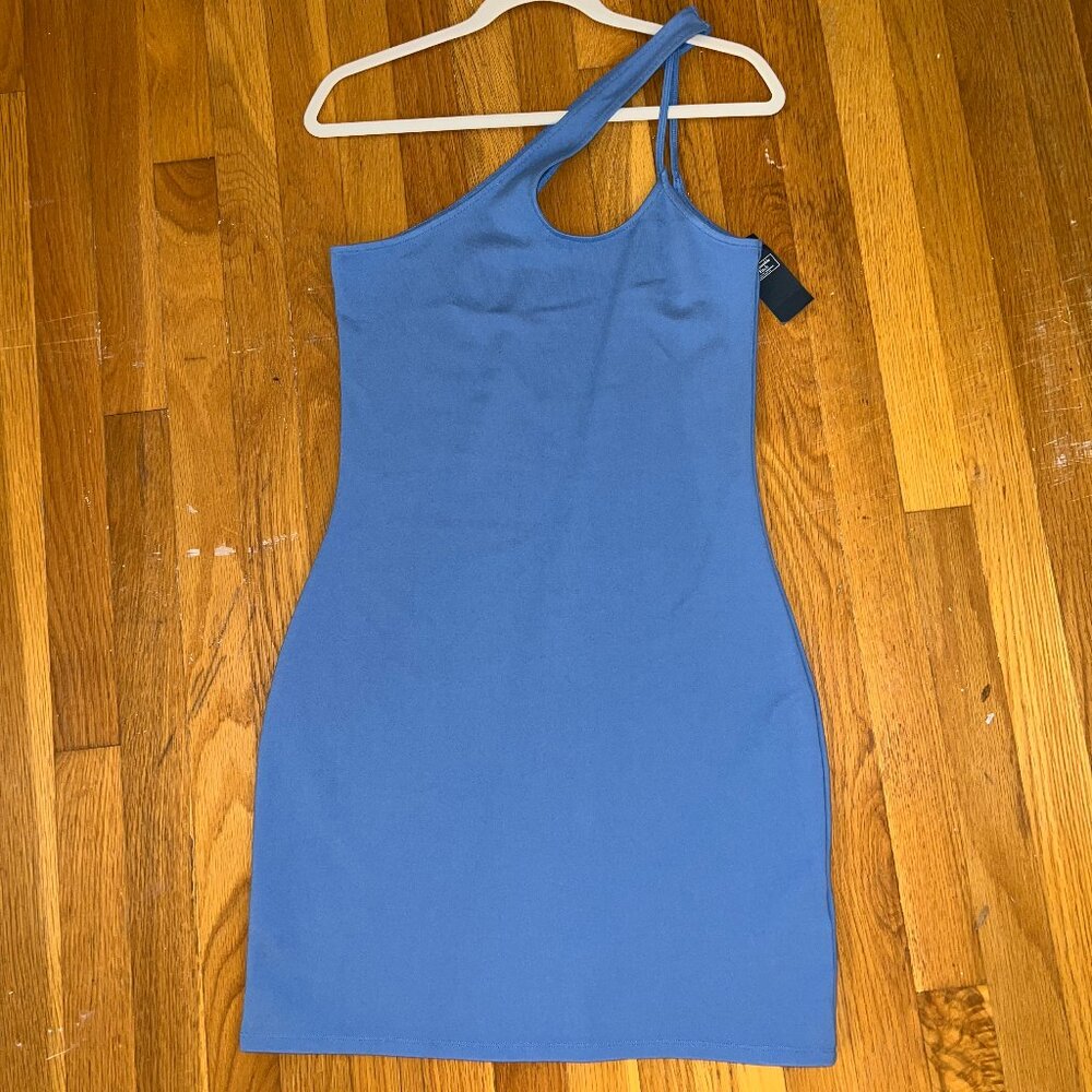 Abercrombie & Fitch Asymmetrical One-Shoulder Ponte Mini Dress